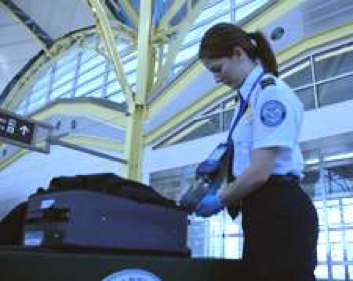 Text Box:  ICx Fido Paxpoint Explosives Detector in Operation in Washington National Airport.  Fido explosives detectors (now owned by FLIR Systems) utilize fluorescent material and methods from the Swager group.